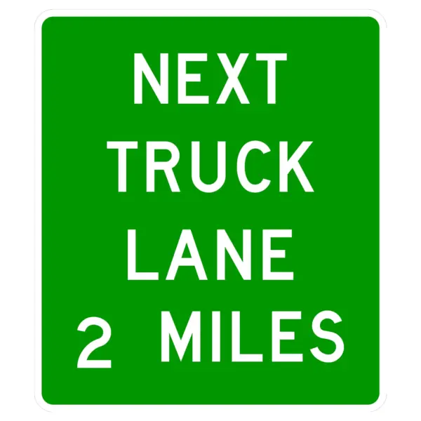 Next Truck Lane 2 Miles