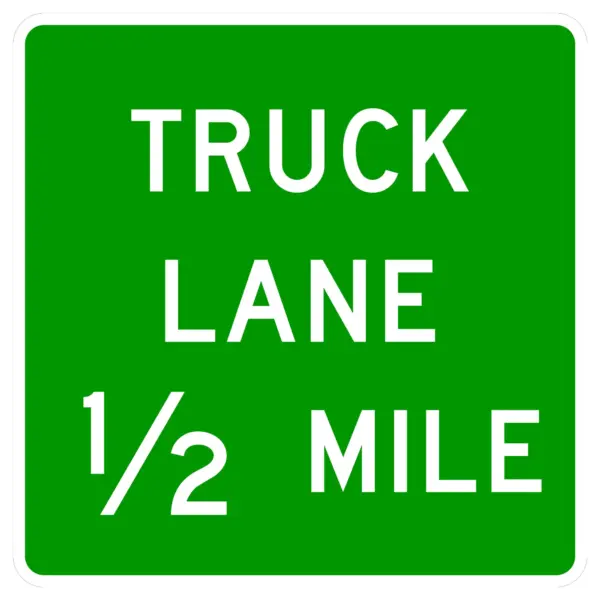 Truck Lane 1/2 Mile