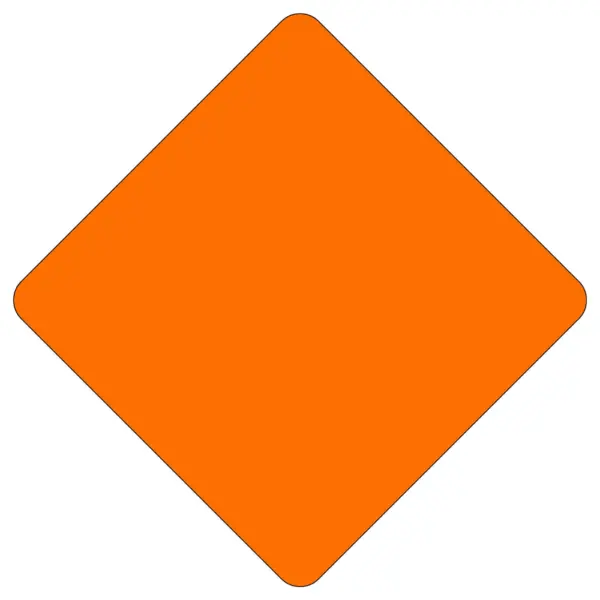 Reflective Sheeted Blank - Diamond, Fluorescent-Orange