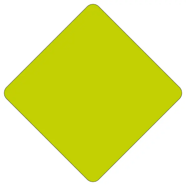 Reflective Sheeted Blank - Diamond, Fluorescent-Yellow Green