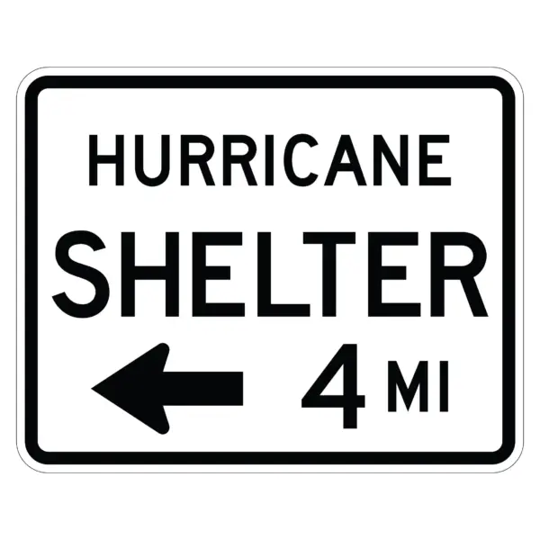 Hurricane Shelter Left Arrow 4 MI