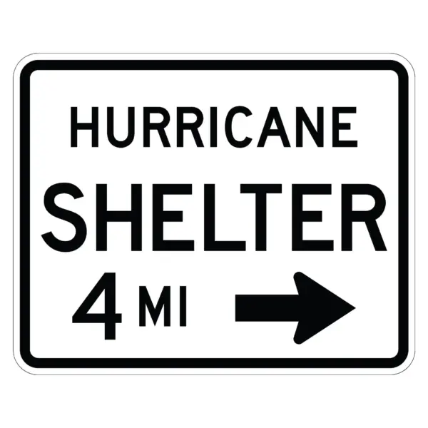 Hurricane Shelter Right Arrow 4 MI