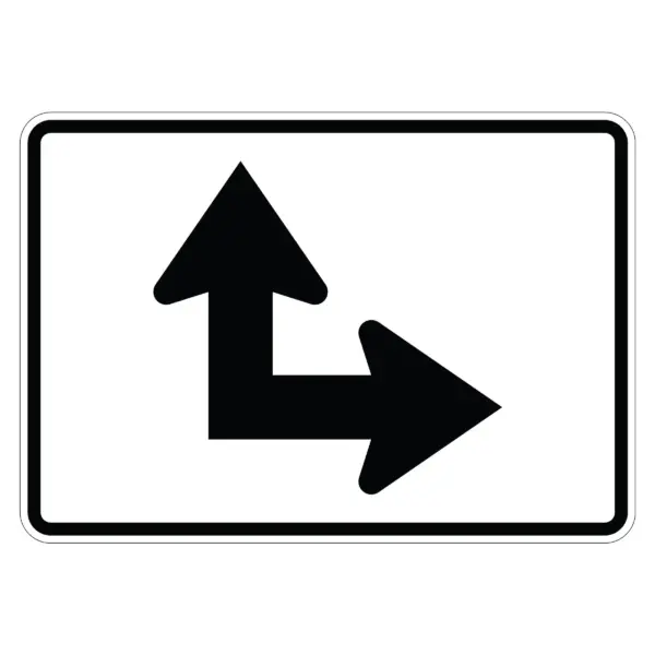 Two-Directional Straight & Turn Symbol