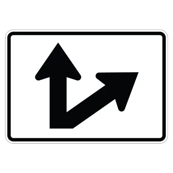 Two-Directional Straight & Diagonal Turn Symbol