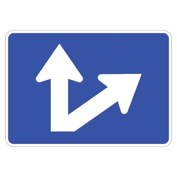 Two-Directional Straight & Diagonal Turn Symbol