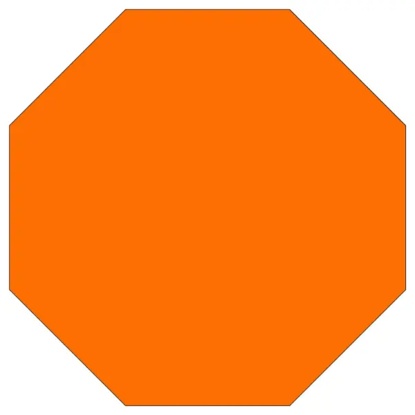 Reflective Sheeted Blank - Octagon, Fluorescent-Orange