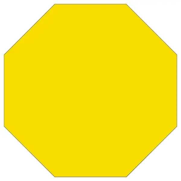 Reflective Sheeted Blank - Octagon, Fluorescent-Yellow