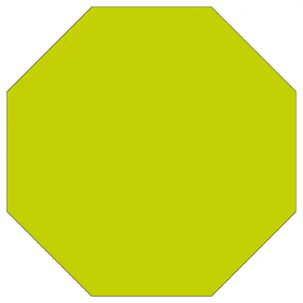 Reflective Sheeted Blank - Octagon, Fluorescent-Yellow Green