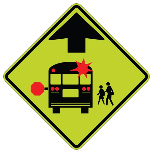 School Bus Stop Ahead