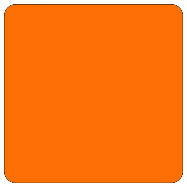 Reflective Sheeted Blank - Square, Fluorescent-Orange