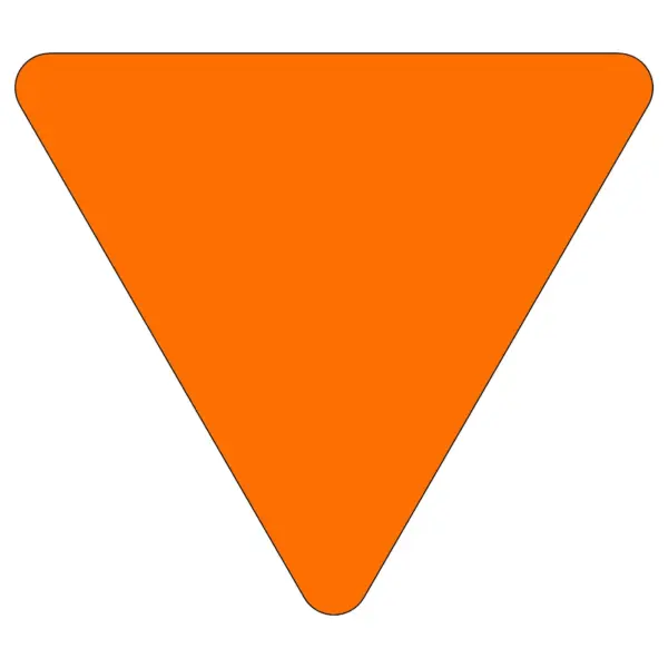 Reflective Sheeted Blank - Triangle, Fluorescent-Orange