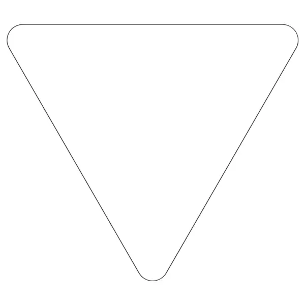 Reflective Sheeted Blank - Triangle, White