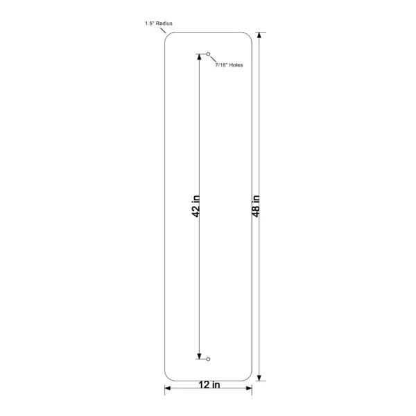 Reflective Sheeted Blank - Vertical Rectangle, Fluorescent-Yellow - Image 24