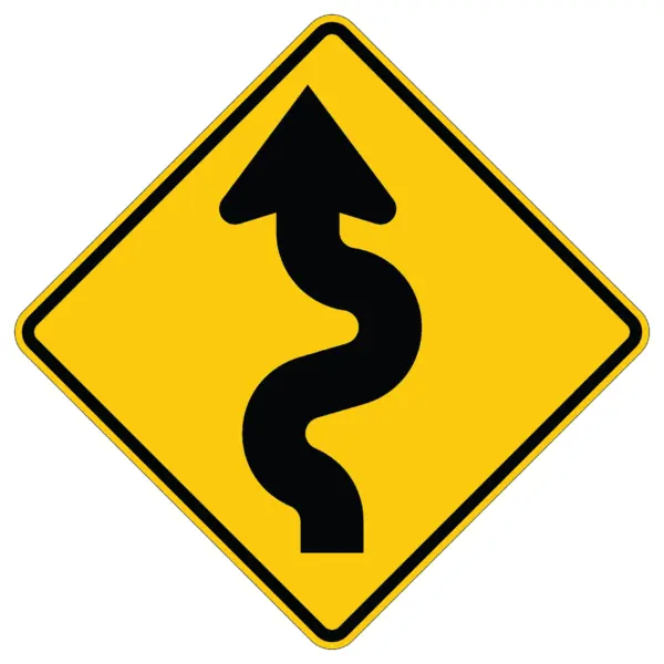 Winding Road Left Symbol