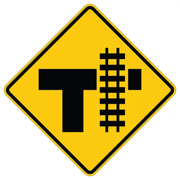 Right Railroad Crossing T Road