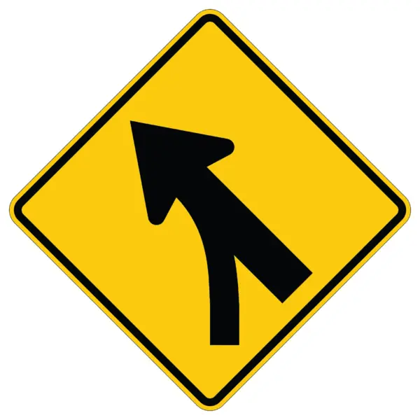 Entering Roadway Merge Symbol Left